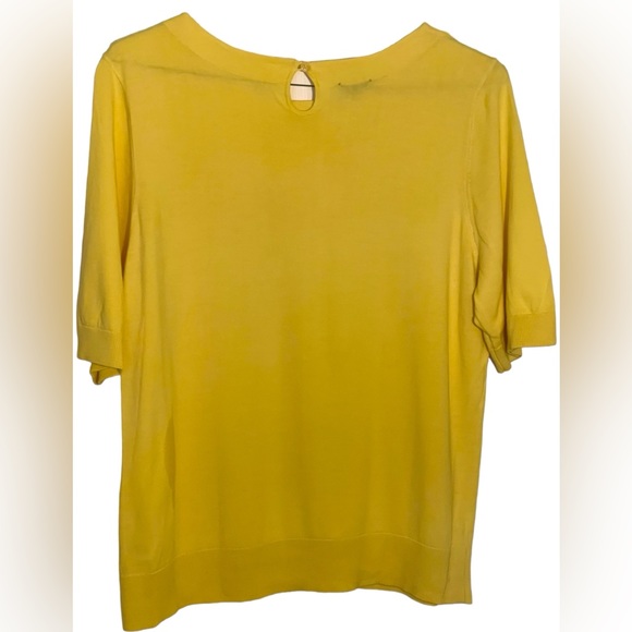 EUC Talbots Short Sleeve Pullover Shell 1 Button on Back Yellow, Size: XL - Picture 2 of 3